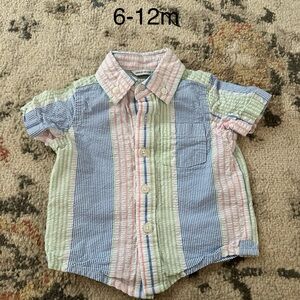 Janie and Jack Striped Multicolor infant Shirt 6-12months